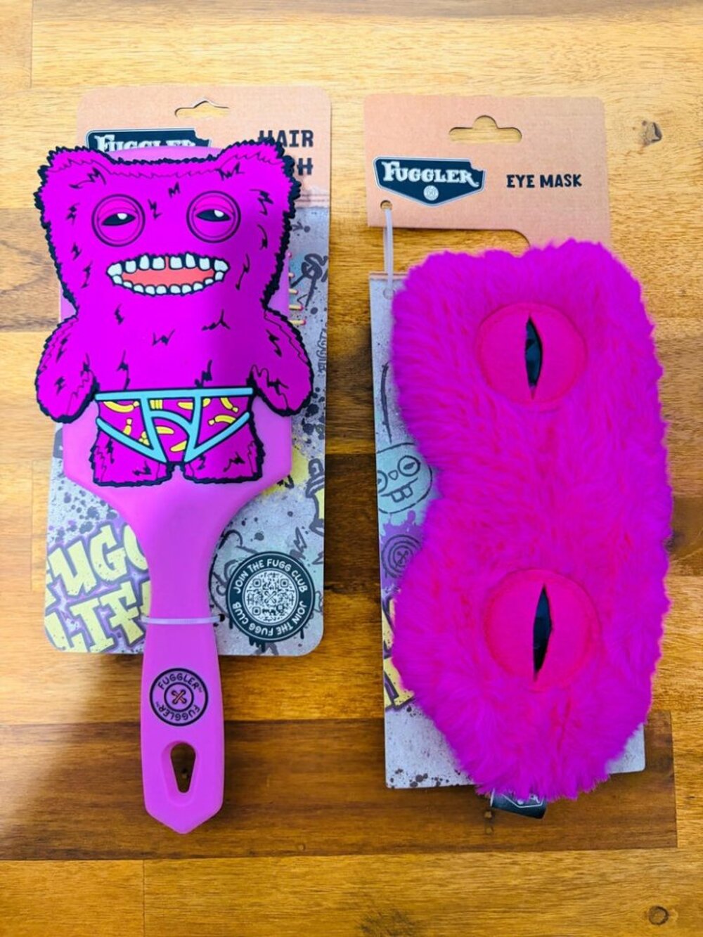 Fuggler - Mr Buttons - Hair Brush and Sleeping Mask Pack! Beauty Pack!